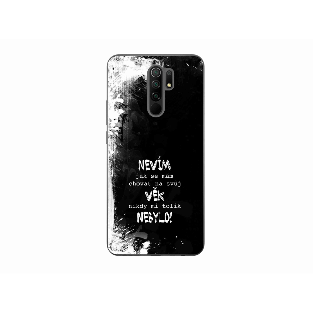 Gélový kryt mmCase na Xiaomi Redmi 9 - vtipný text 14 čierne pozadie