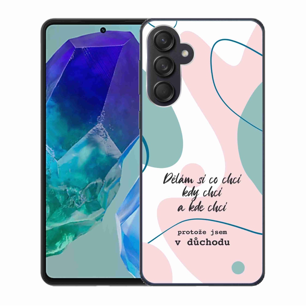 Gélový kryt mmCase na Samsung Galaxy M55 5G - vtipný text 10 biele pozadie