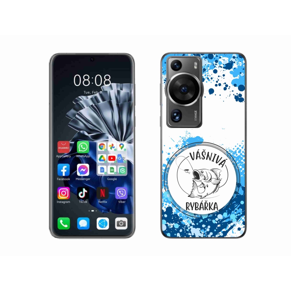 Gélový kryt mmCase na Huawei P60 Pro - vášnivá rybárka biele pozadie