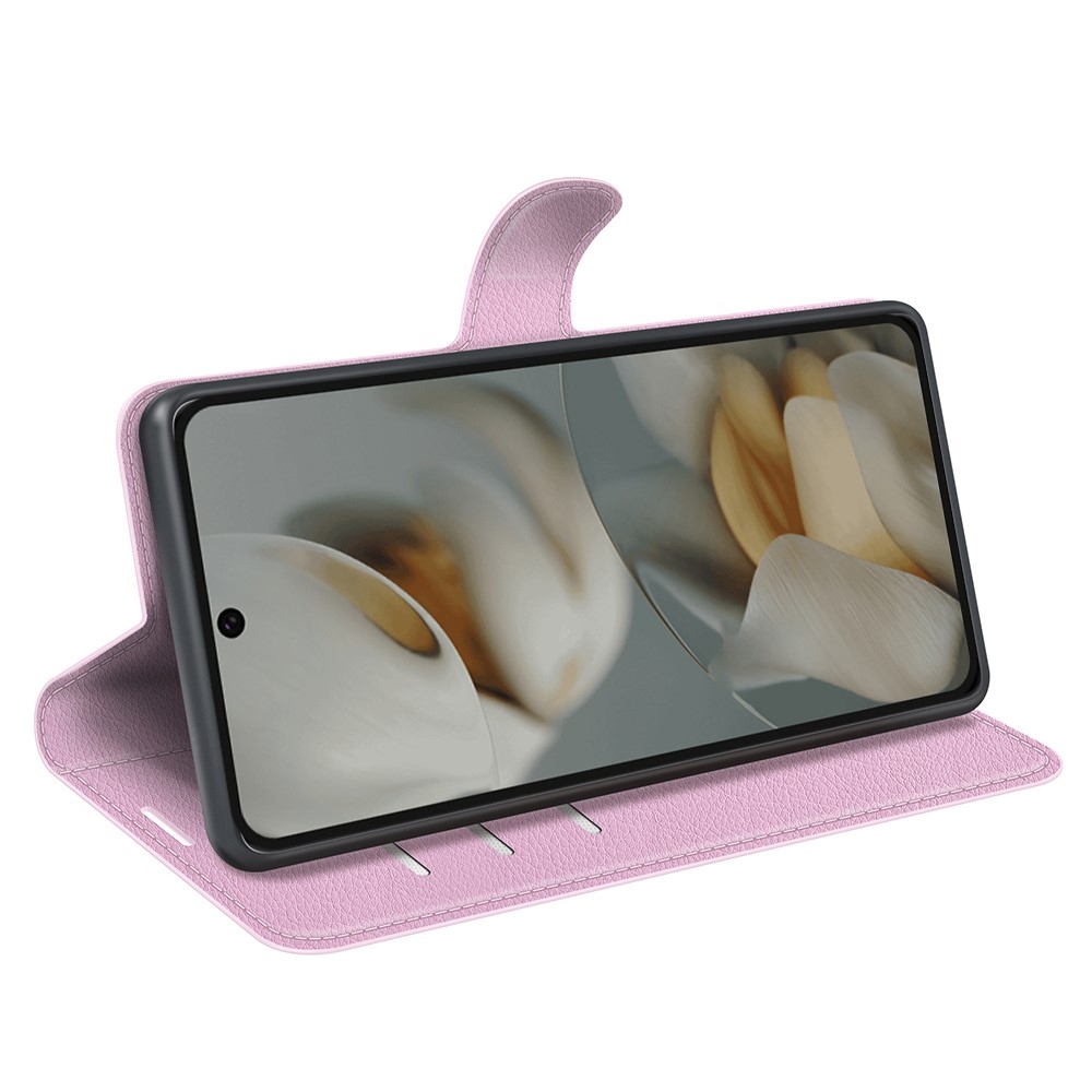 Litchi knižkové puzdro na Google Pixel 10 Pro XL - ružové