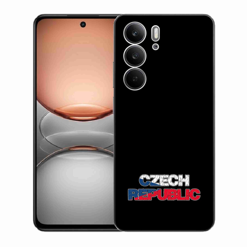 Gélový kryt mmCase na Realme C75 - Czech Republic čierne pozadie