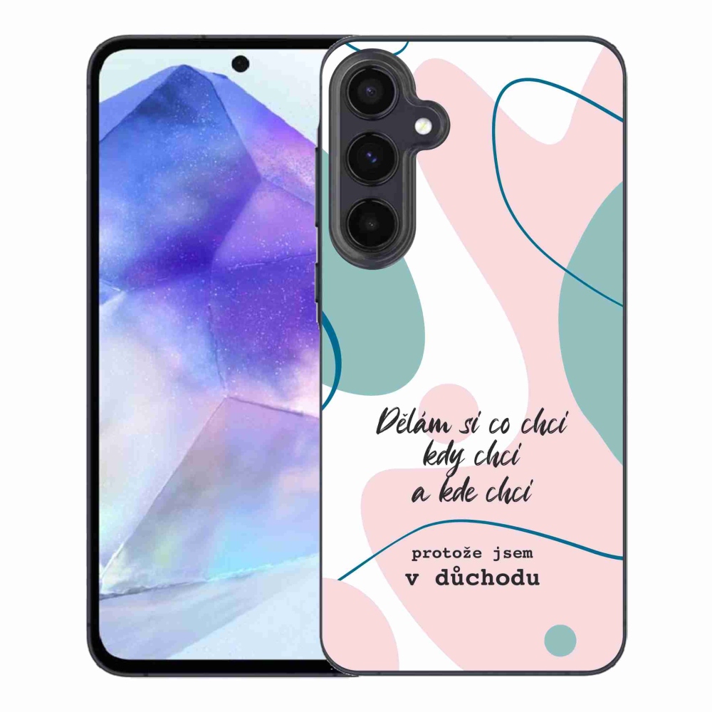 Gélový kryt mmCase na Samsung Galaxy A55 5G - vtipný text 10 biele pozadie