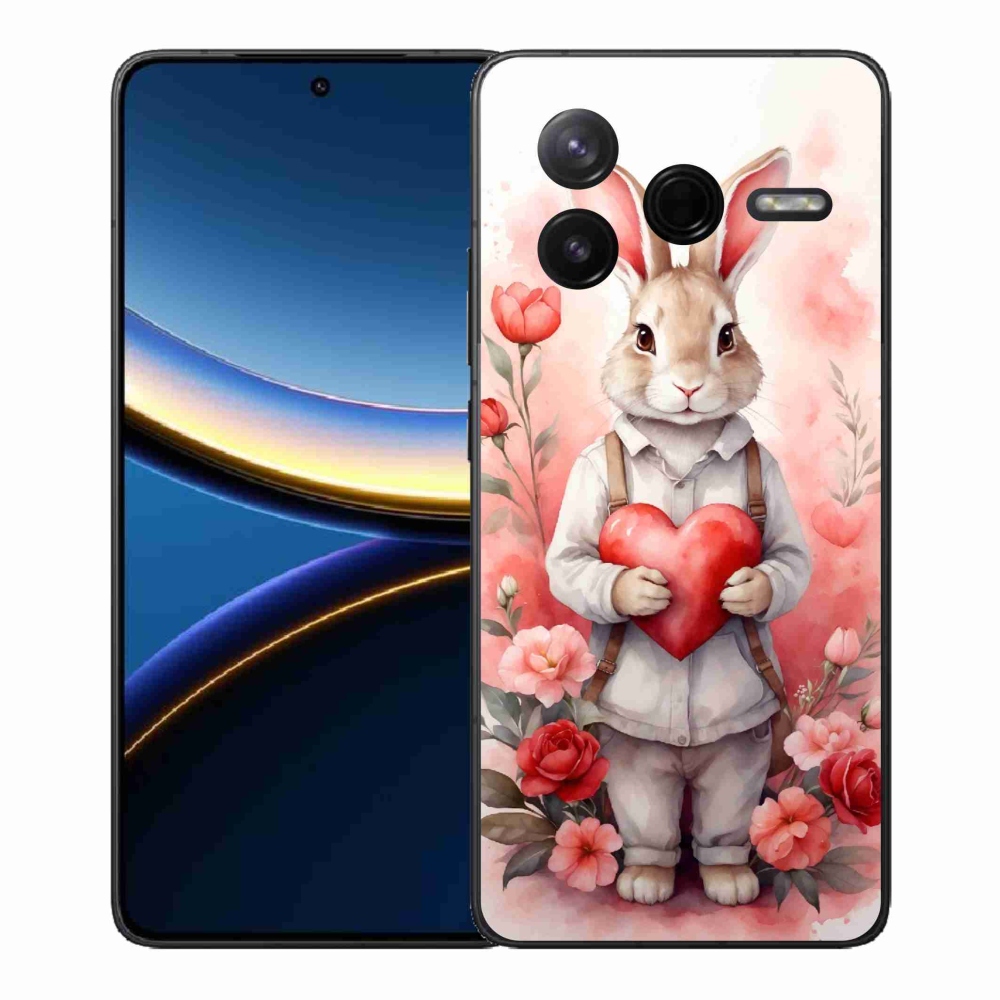 Gélový kryt mmCase na Xiaomi Poco F7 Pro - zajac so srdiečkom