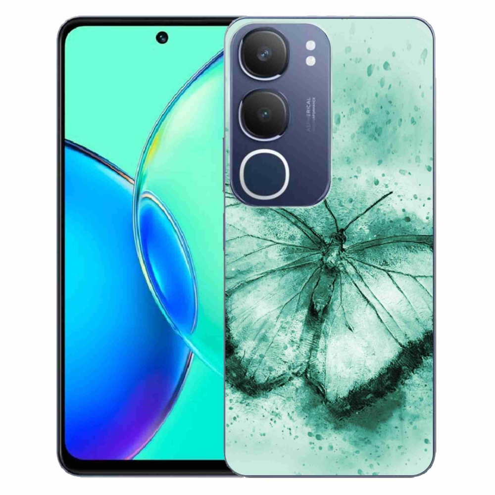 Gélový kryt mmCase na Vivo Y19s - zelený motýľ