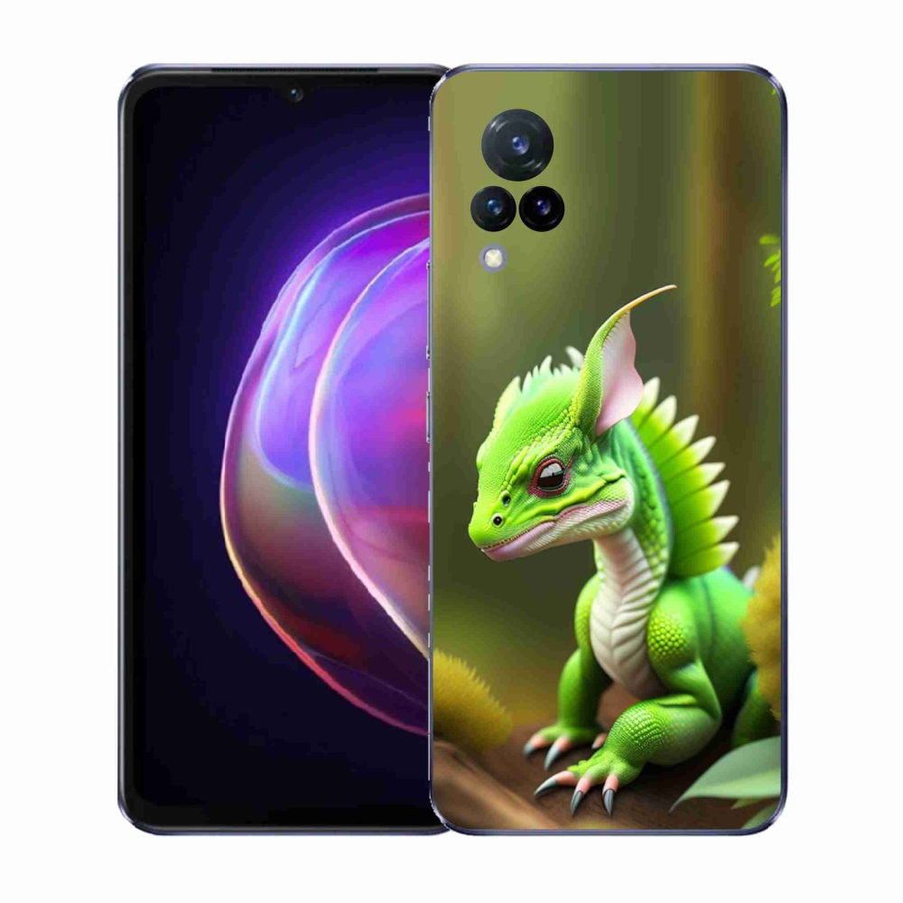 Gélový kryt mmCase na Vivo V21 4G/5G - zelený dráčik