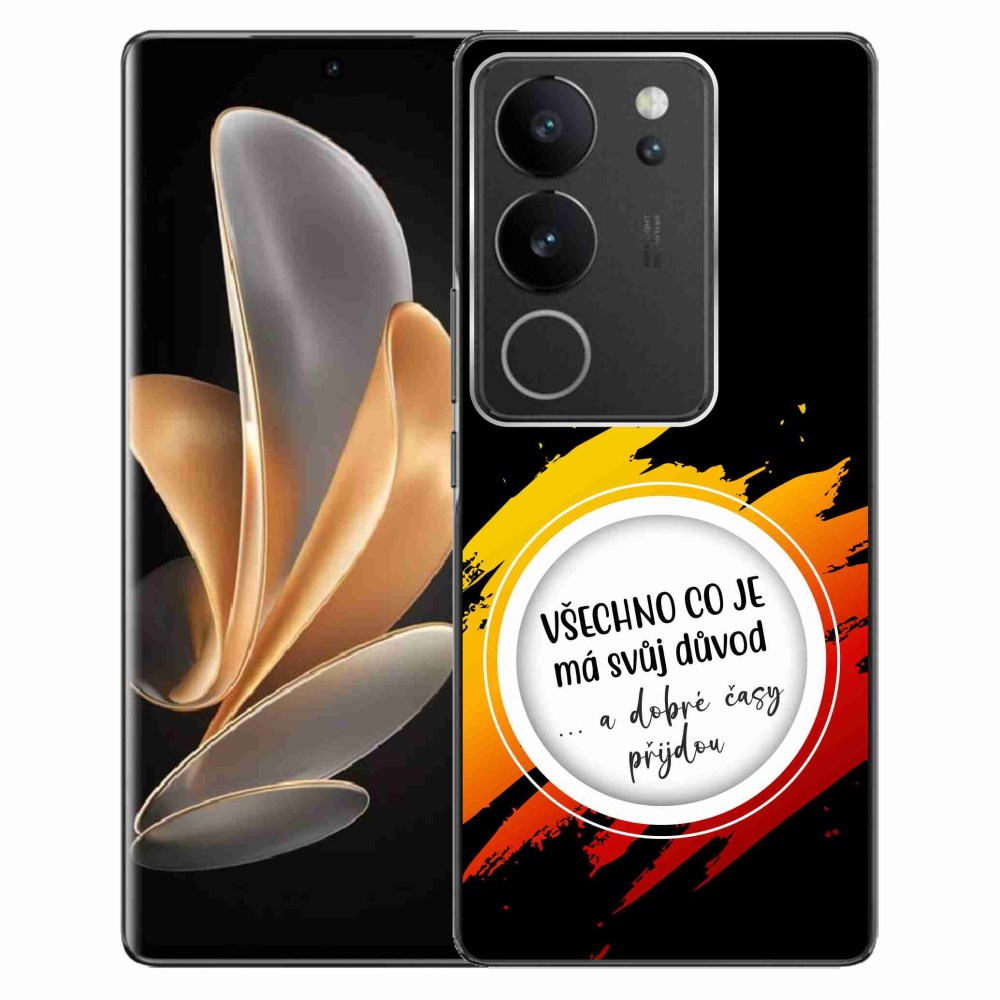 Gélový kryt mmCase na Vivo V29 5G - citát 3 čierne pozadie