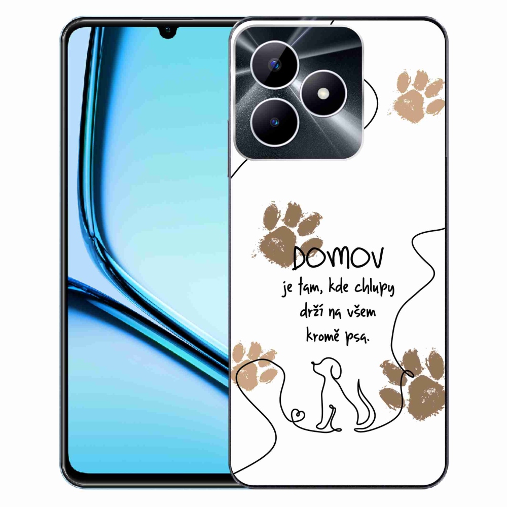Gélový kryt mmCase na Realme Note 50 - psí motív biele pozadie