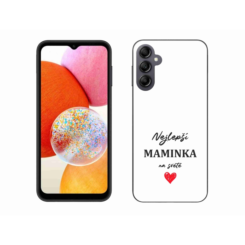 Gélový kryt mmCase na Samsung Galaxy A14 4G/5G - najlepšia mamička 1 biele pozadie