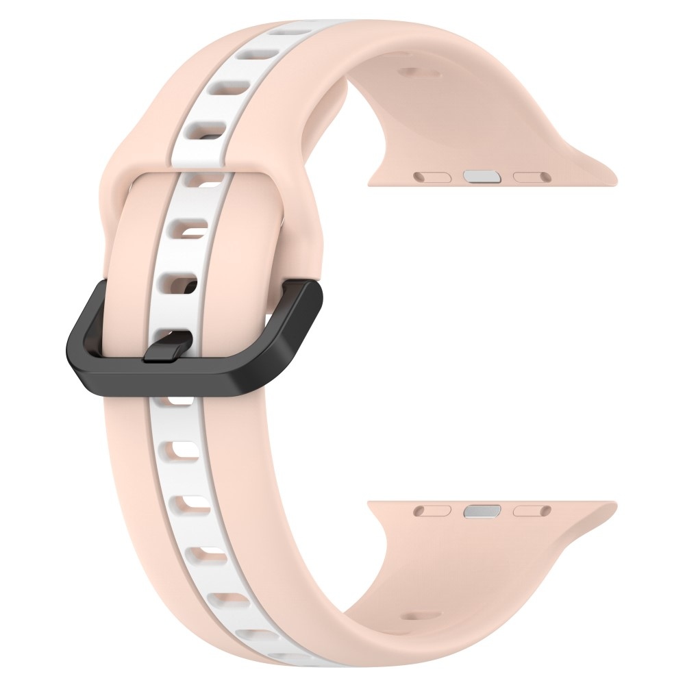 Strap silikónový remienok na Apple Watch Ultra/Ultra 2 49mm/SE/SE 2022/2023 44mm/9/8/7 45mm/6/5/4 44mm/3/2/1 42 mm - ružový/biely