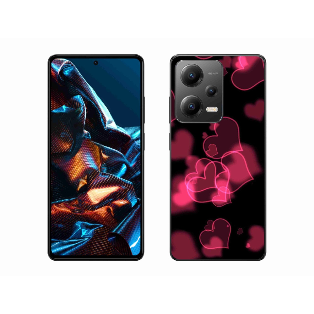 Gélový kryt mmCase na mobil Xiaomi Redmi Note 12 Pro 5G - červená srdiečka