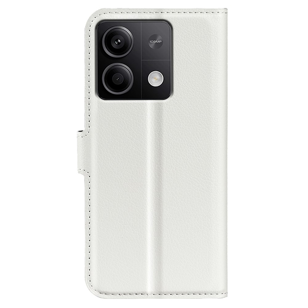 Litchi knižkové púzdro na Xiaomi Redmi Note 13 5G - biele