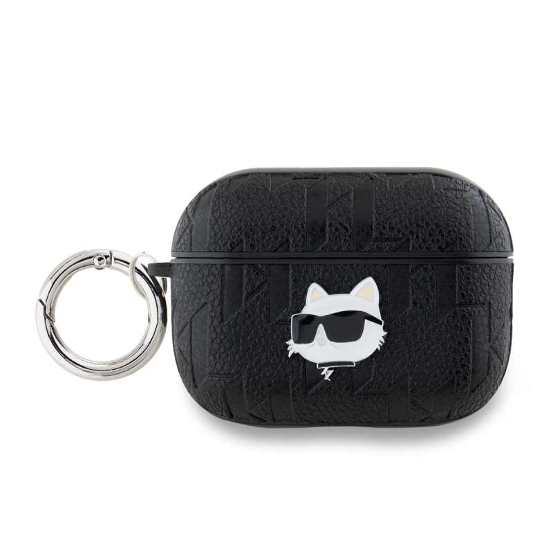 Karl Lagerfeld PU Embossed Choupette Head Puzdro pre AirPods Pro 2 Black