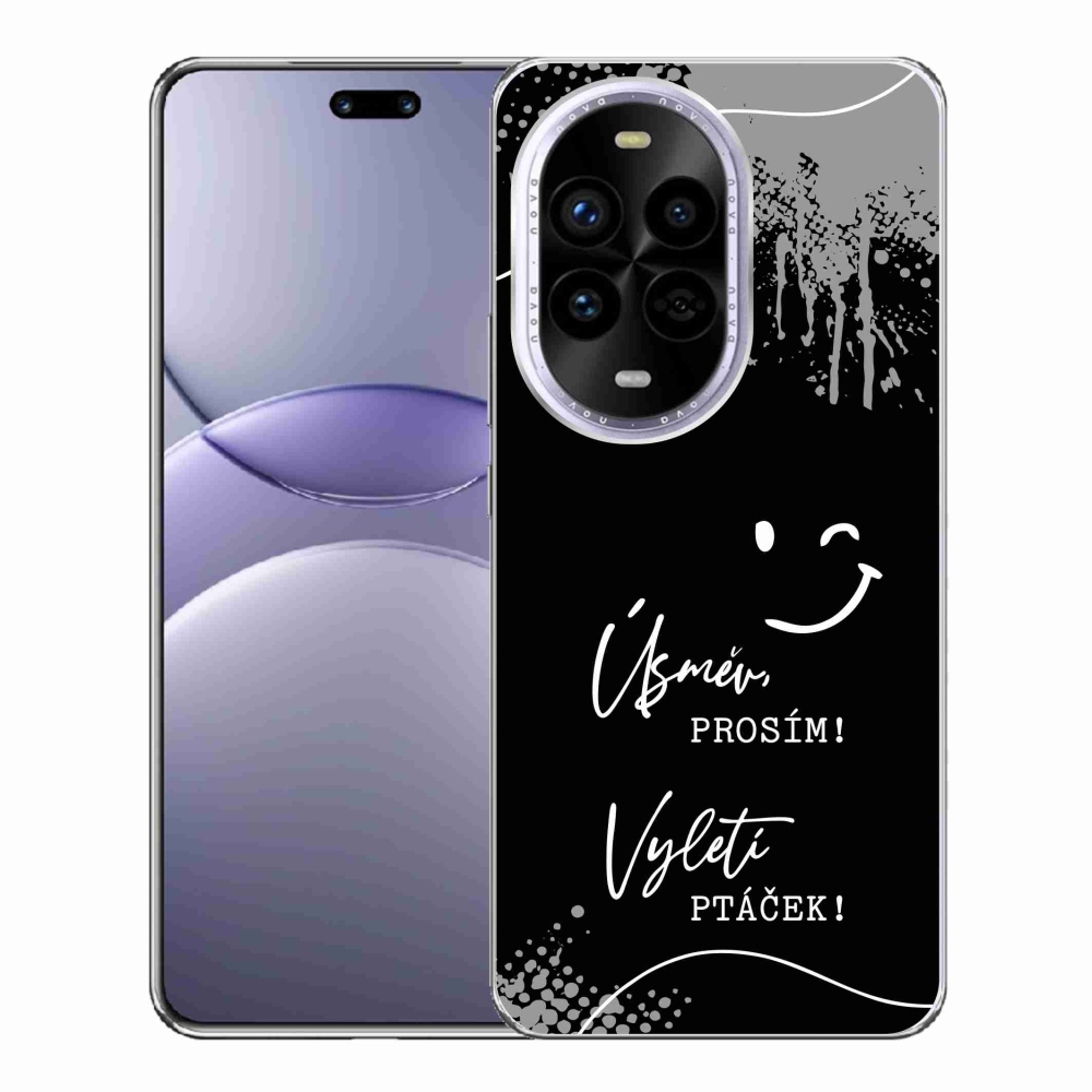 Gélový kryt mmCase na Huawei Nova 13 Pro 5G - vtipný text 4 čierne pozadie