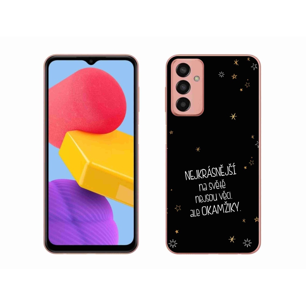 Gélový kryt mmCase na Samsung Galaxy M13 - citát 4 čierne pozadie
