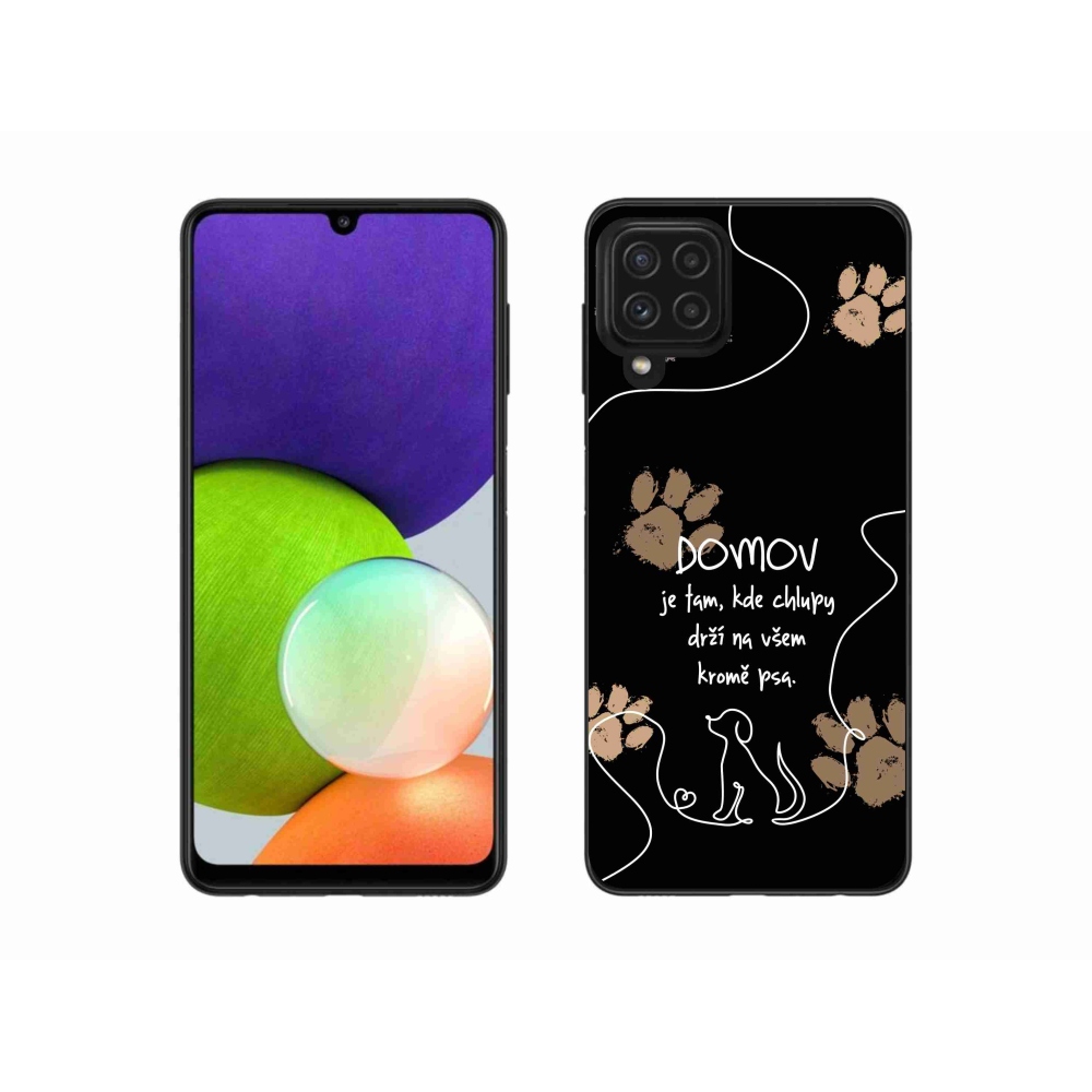 Gélový kryt mmCase na Samsung Galaxy A22 4G - psí motív čierne pozadie