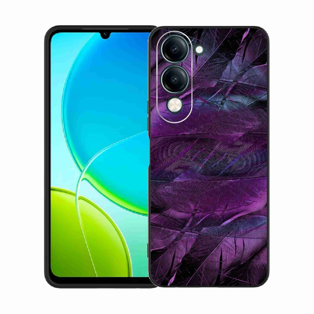 Gélový kryt mmCase na Vivo Y29s 5G - fialové pierka