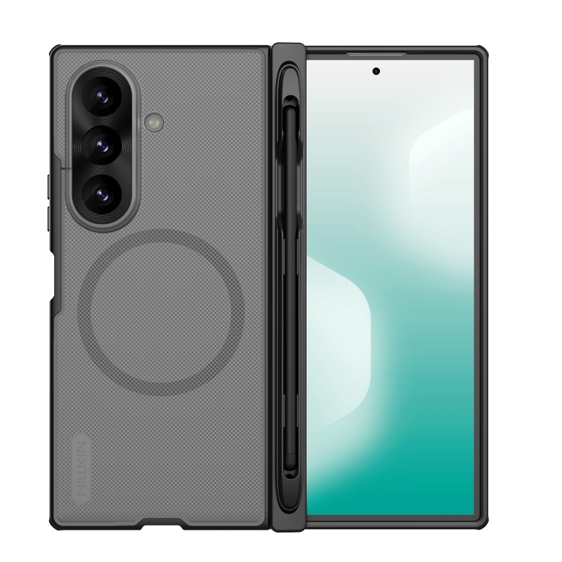 Nillkin Super Frosted FOLD Magnetic Pen Slot – zadný kryt pre Samsung Galaxy Z Fold 8 Ultra, priehľadný, čierny