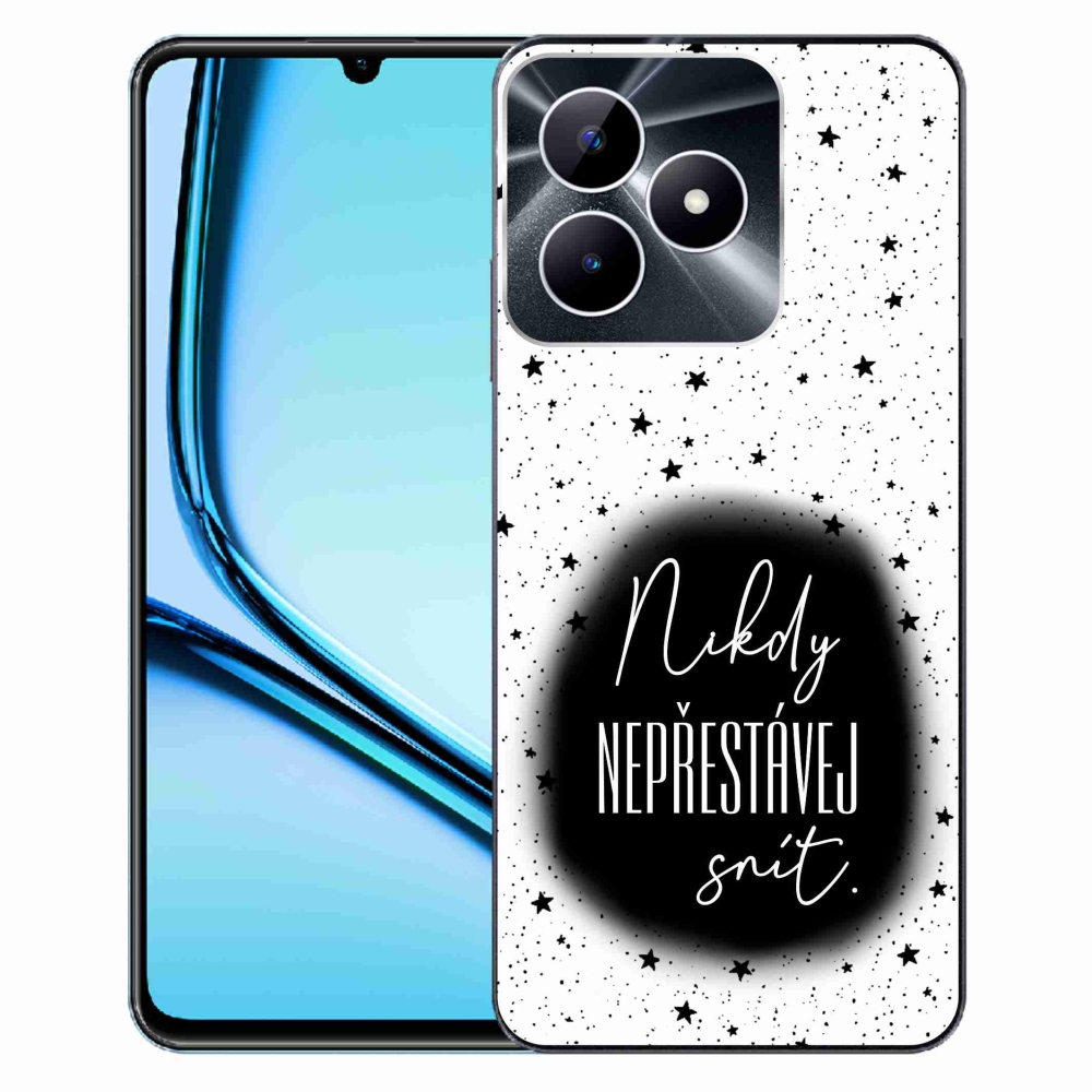 Gélový kryt mmCase na Realme Note 50 - citát 1 čiernobiele pozadie