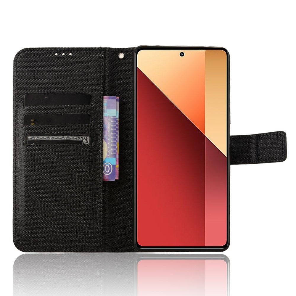 Diamond knižkové púzdro na Xiaomi Redmi Note 14S/Note 13 Pro 4G/Poco M6 Pro - čierne