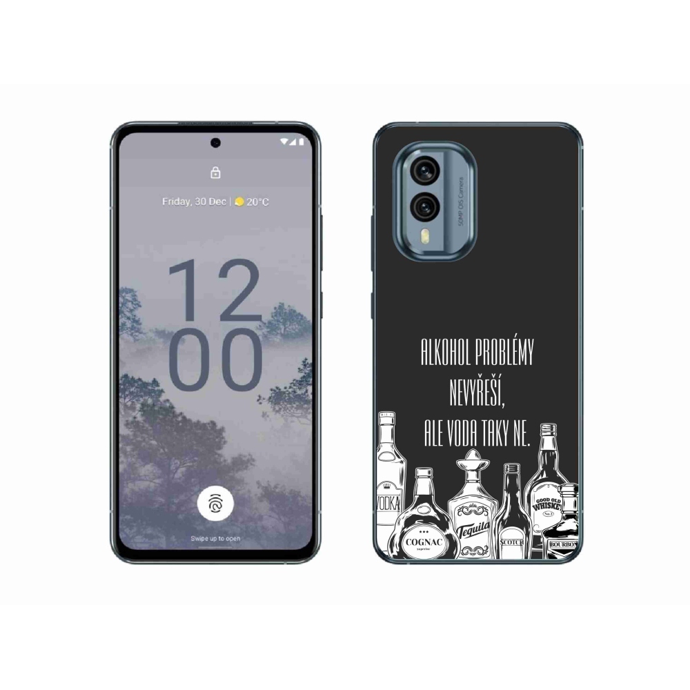 Gélový kryt mmCase na Nokia X30 5G - vtipný text čierne pozadie