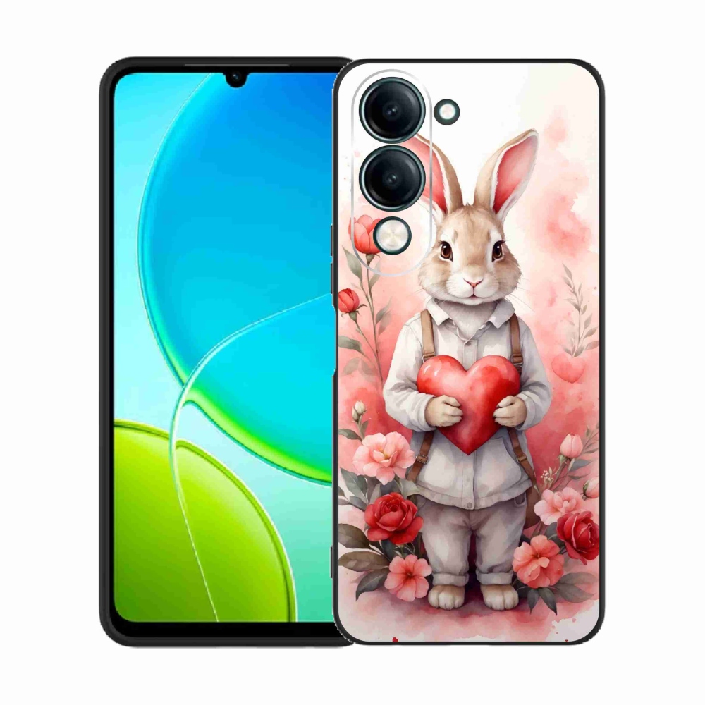 Gélový kryt mmCase na Vivo Y29s 5G - zajac so srdiečkom