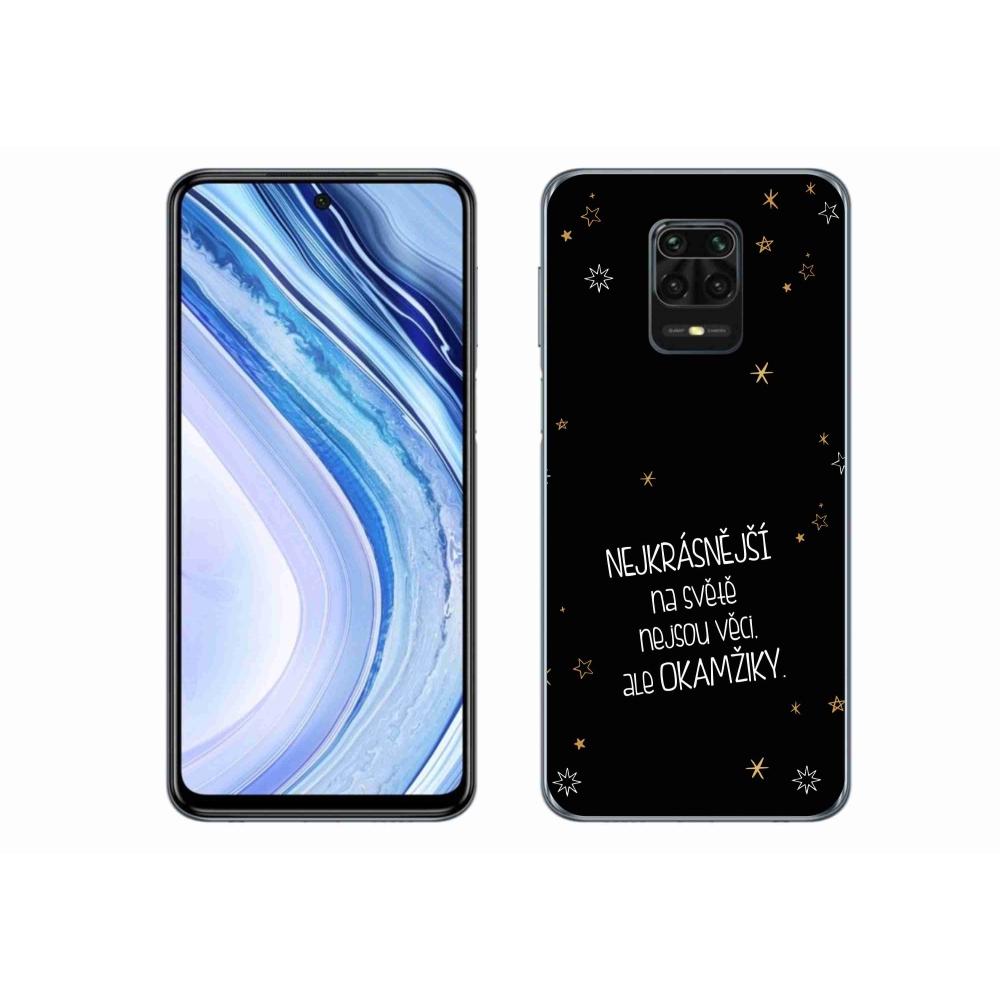 Gélový kryt mmCase na Xiaomi Redmi Note 9 Pro - citát 4 čierne pozadie