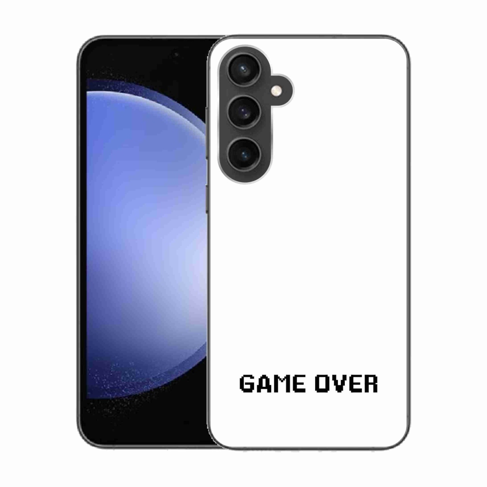 Gélový kryt mmCase na Samsung Galaxy S23 FE - game over biele pozadie