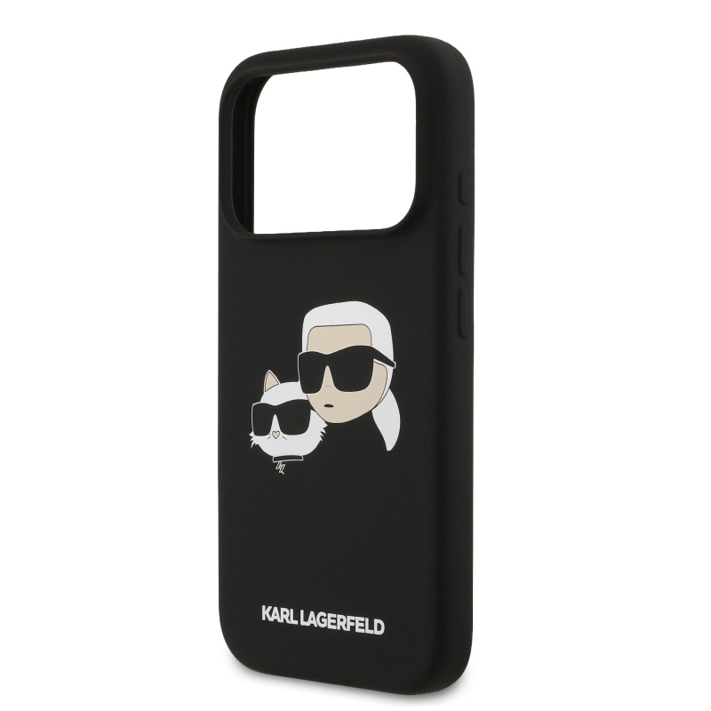 Karl Lagerfeld Liquid Silicone Double Heads MagSafe Back Cover pre iPhone 17 Pro Black