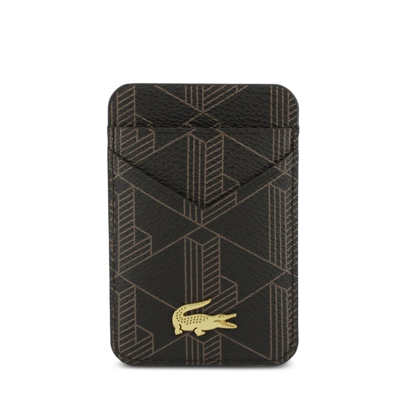 Lacoste PVC Blend MagSafe zadný kryt + peňaženka pre iPhone 17 Pro Brown