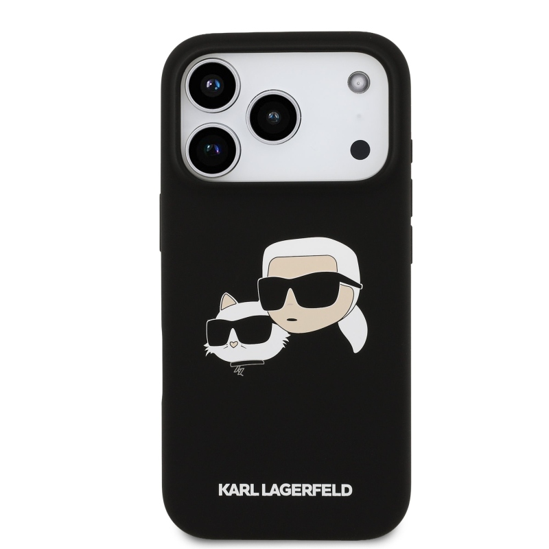 Karl Lagerfeld Liquid Silicone Double Heads MagSafe Back Cover pre iPhone 17 Pro Black