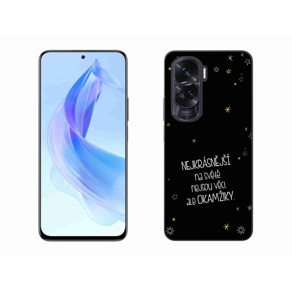 Gélový kryt mmCase na Honor 90 Lite - citát 4 čierne pozadie