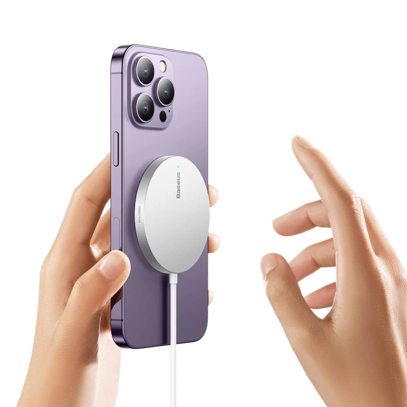 Baseus Simple Mini3 Magnetická Bezdrôtová Nabíjačka 15W White