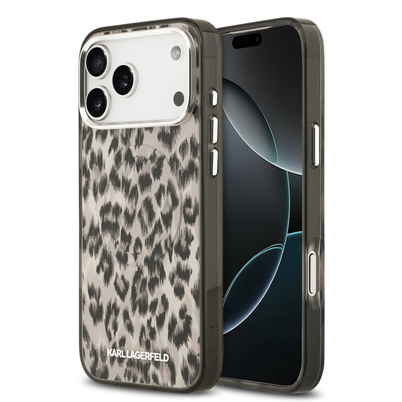 Karl Lagerfeld IML Leopard MagSafe Zadný Kryt pre iPhone 17 Pro Max Brown