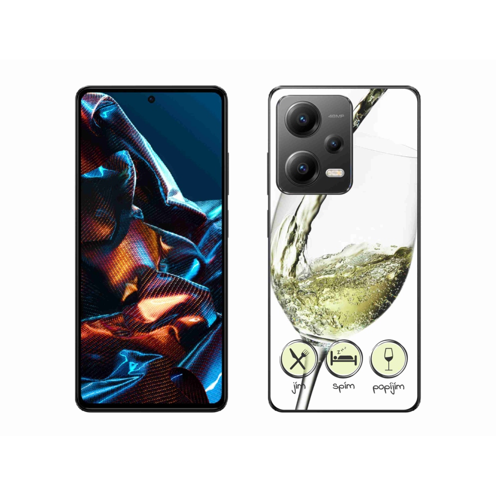 Gélový obal mmCase na mobil Xiaomi Redmi Note 12 Pro 5G - pohár vína bielej