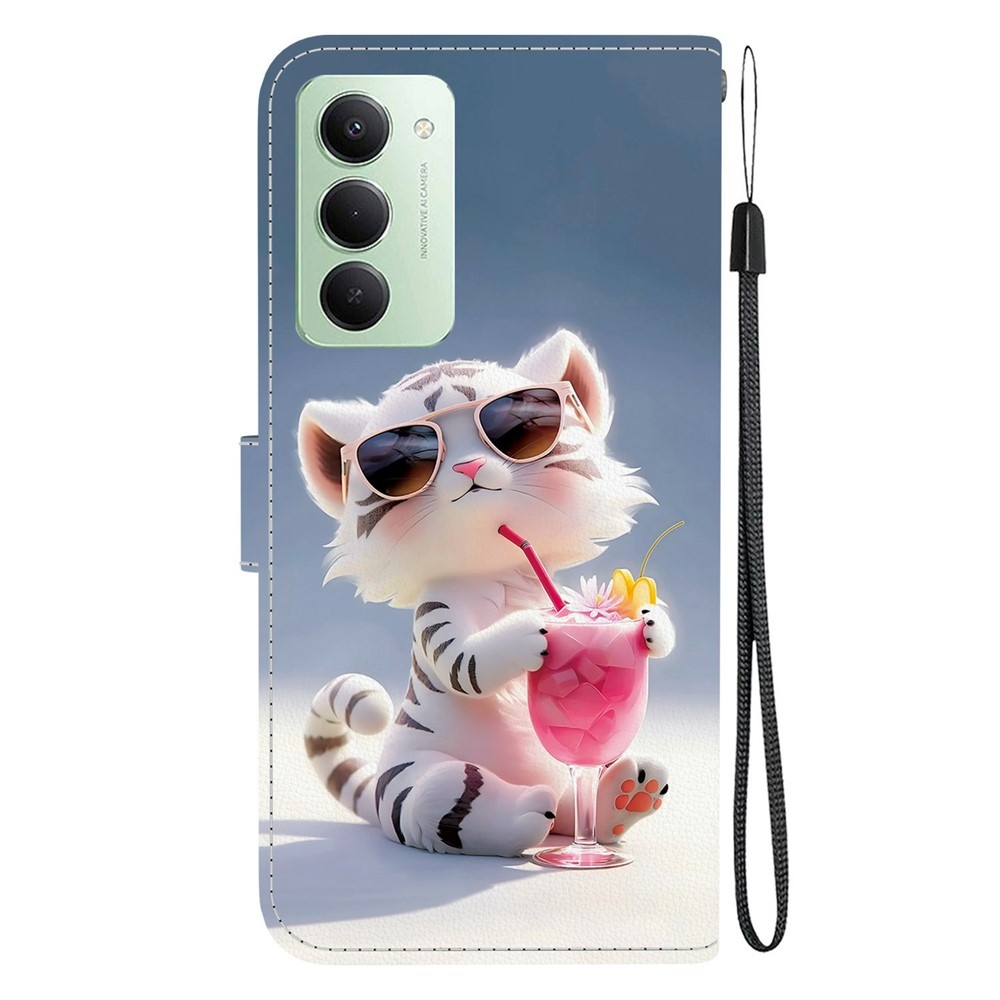 Versatile knižkové púzdro na Xiaomi Redmi 15 4G (171mm) - biely tigrík