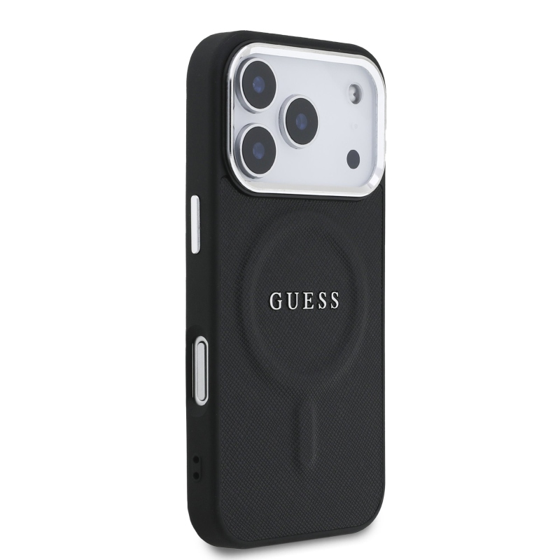 Guess PU Saffiano MagSafe zadný kryt pre iPhone 17 Pro Black