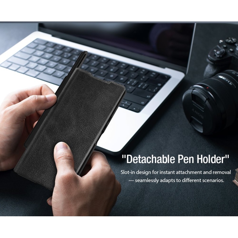 Nillkin Qin Book PRO Puzdro so slotom na pero pre Samsung Galaxy Z Fold 7 Brown