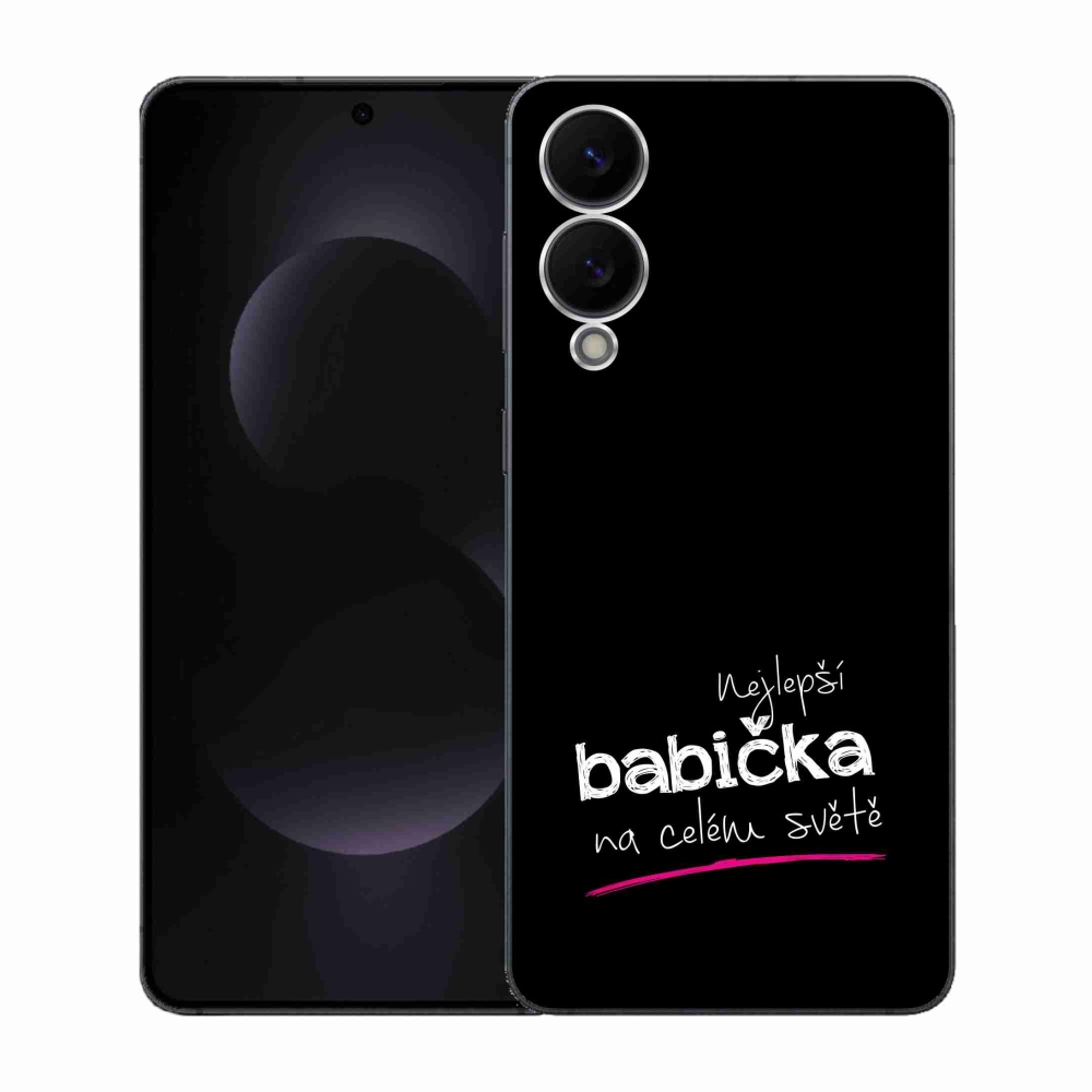 Gélový kryt mmCase na Samsung Galaxy S25 Edge - najlepšia babička 4 čierne pozadie