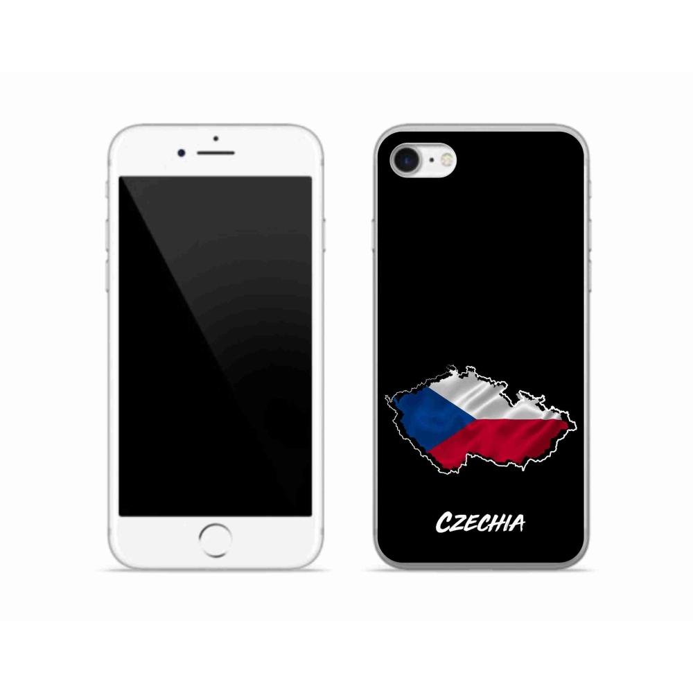 Gélový kryt mmCase na iPhone SE (2022) - Czechia čierne pozadie