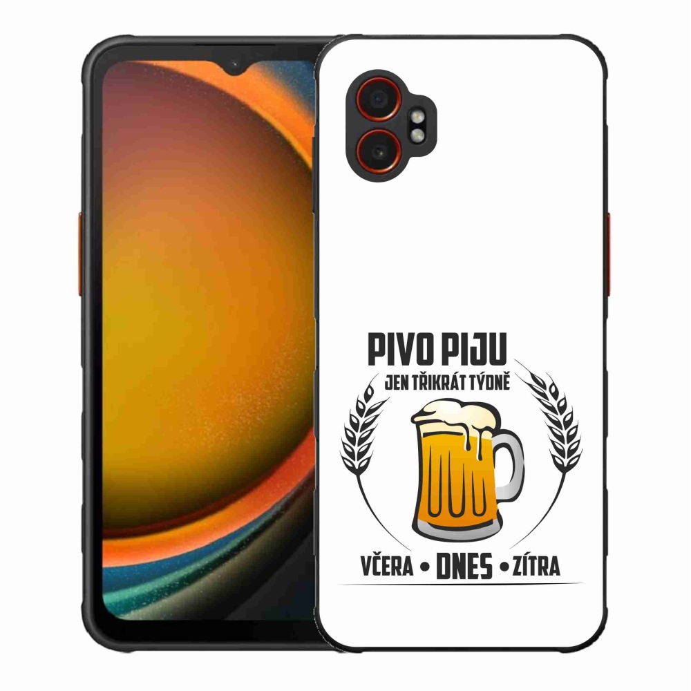 Gélový kryt mmCase na Samsung Galaxy Xcover 7 Pro - pivný motív biele pozadie