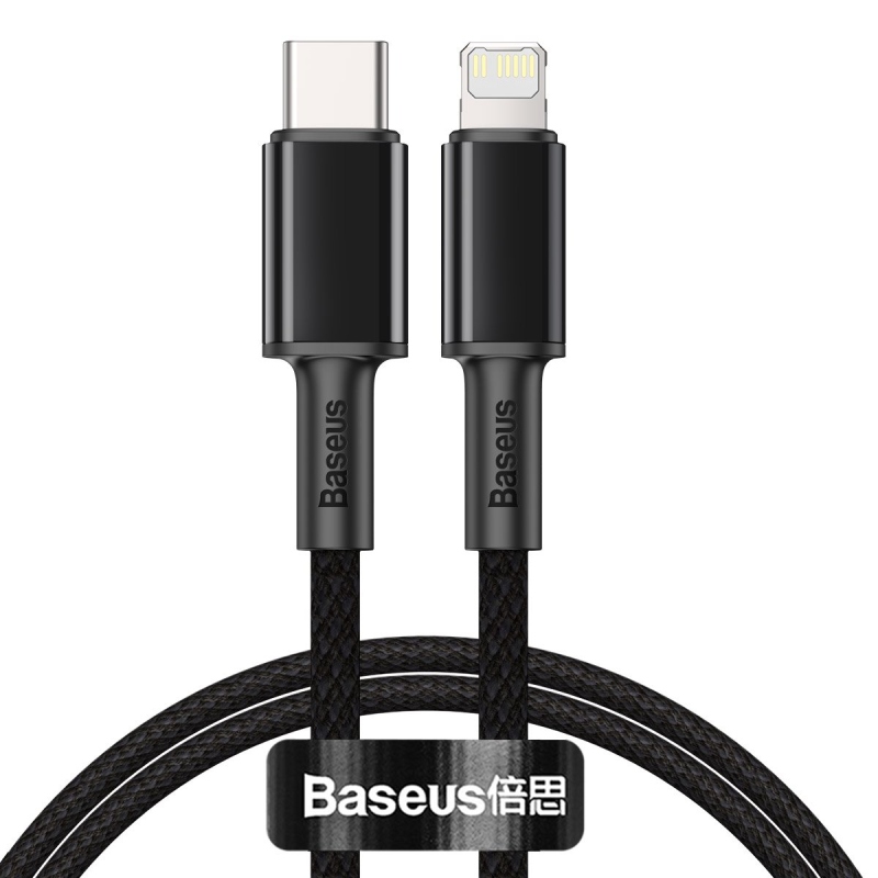 Baseus High Density Braided Series Fast Charging Dátový Kábel USB-C - Lighting 20W 1m Black