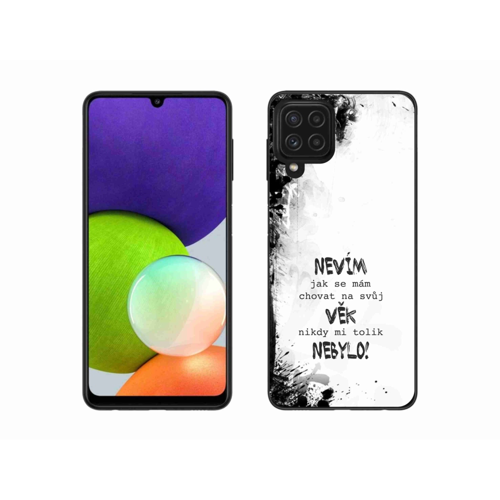 Gélový kryt mmCase na Samsung Galaxy A22 4G - vtipný text 14 biele pozadie