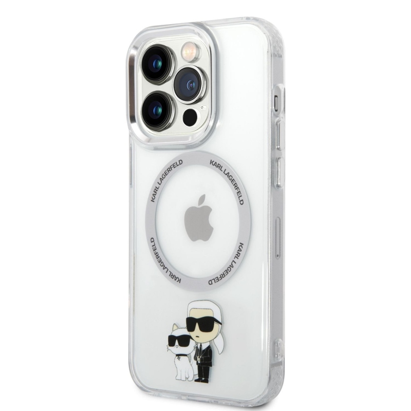 Karl Lagerfeld IML Karl and Choupette NFT MagSafe Zadný Kryt pre iPhone 14 Pro Max - priehľadný