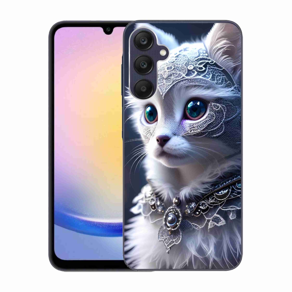 Gélový kryt mmCase na Samsung Galaxy A25 5G - biela mačka