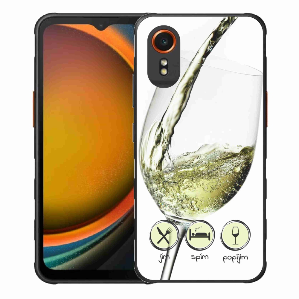 Gélový obal mmCase na Samsung Galaxy Xcover 7 - pohár vína bielej