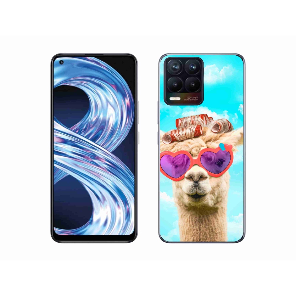 Gélový kryt mmCase na Realme 8 Pro - lama s okuliarmi