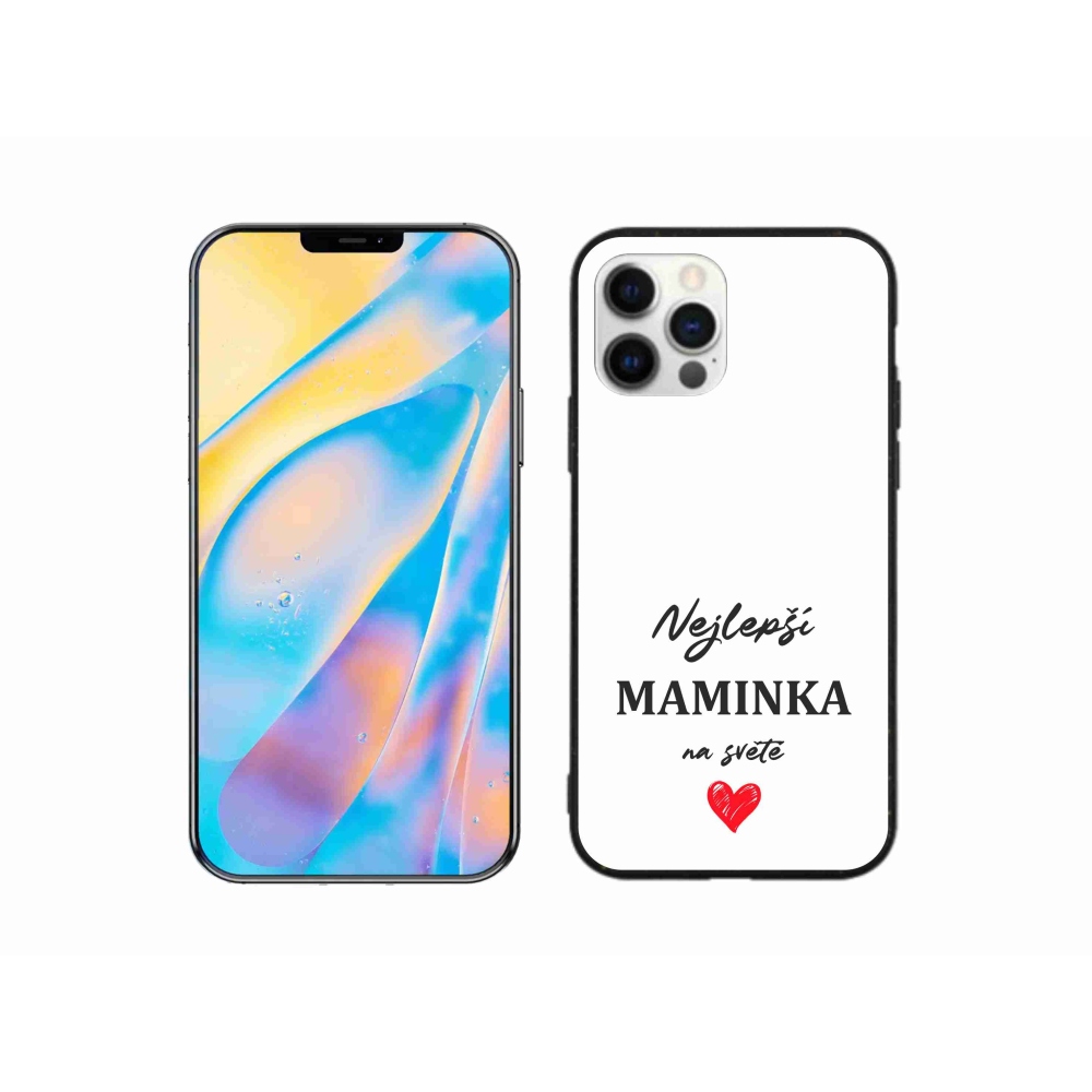 Gélový kryt mmCase na iPhone 12 - najlepšia mamička 1 biele pozadie