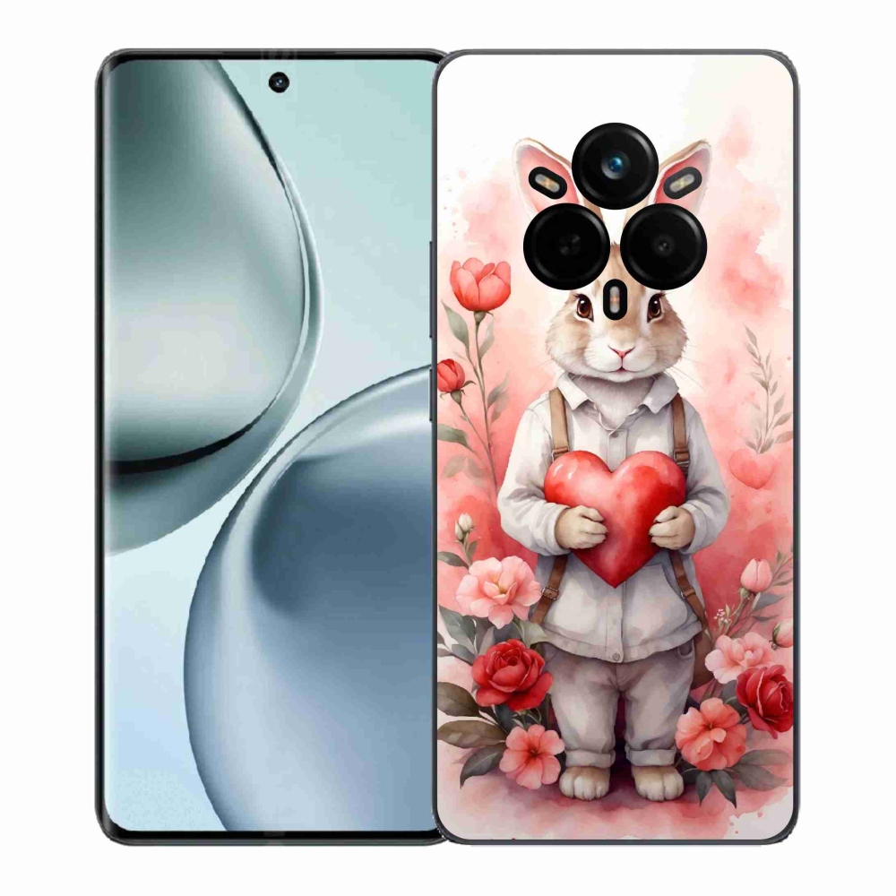 Gélový kryt mmCase na Realme 14 Pro+ 5G - zajac so srdiečkom