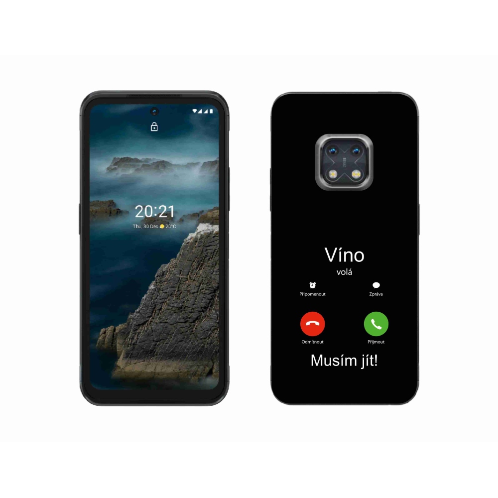 Gélový kryt mmCase na Nokia XR20 - víno volá čierne pozadie