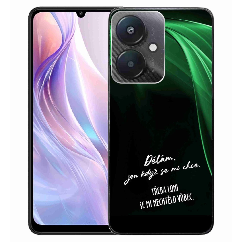 Gélový kryt mmCase na Xiaomi Redmi 13C 5G - vtipný text 12 čierne pozadie